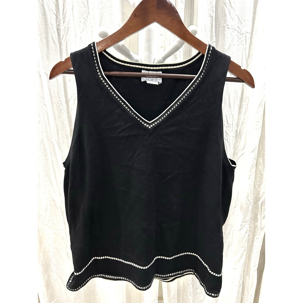 Vintage Loft‎ Womens Sweater Vest Top Size XL Quiet Luxury Preppy Capsule Tennis